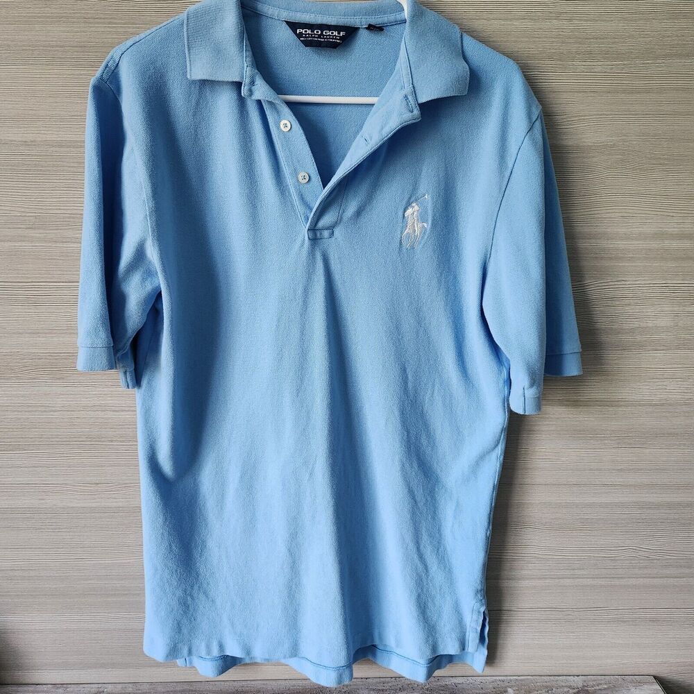 Polo Golf Ralph Lauren Polo Shirt Mens S Light Blue Big Pony‎ Cotton Pique Golf